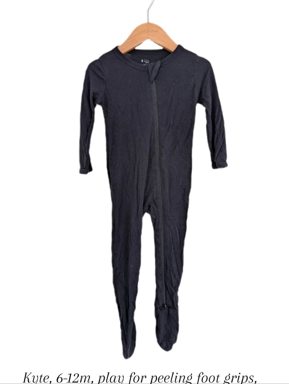 Kyte BABY Black Long-Sleeve Footed One-Piece